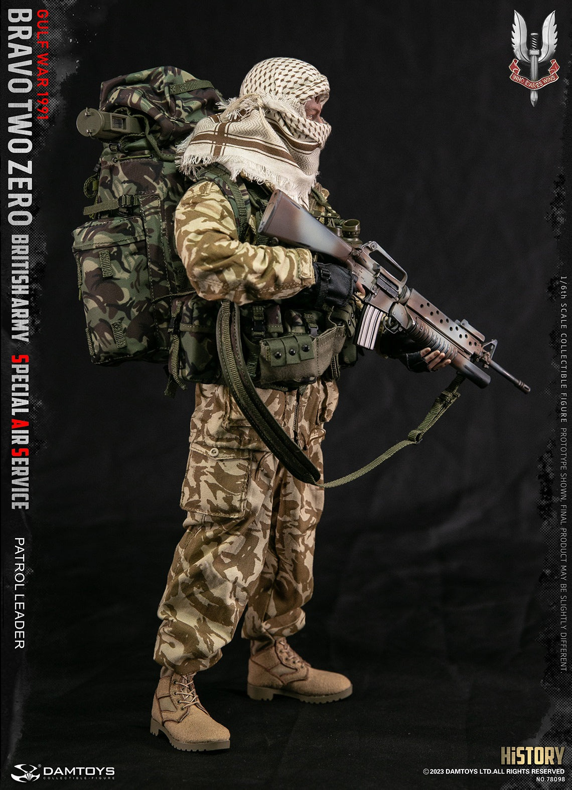 Damtoys - Elite Series 78098 - British Army Special Air Service (SAS) Patrol Leader "Bravo Two Zero" (1/6 Scale) - Marvelous Toys