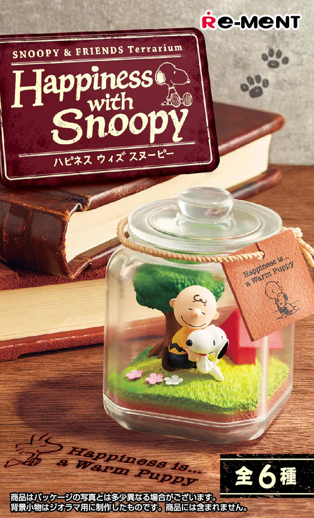 Re-Ment - Peanuts - Snoopy &amp; Friends Terrarium: Happiness with Snoopy (Box of 6) (Reissue) - Marvelous Toys
