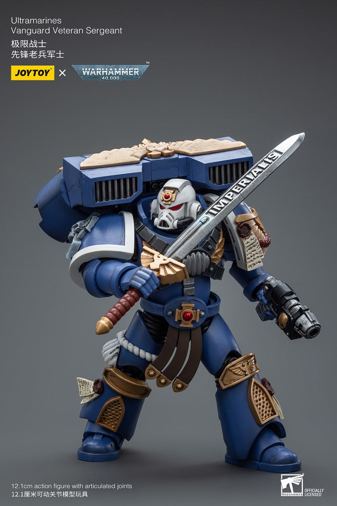 Joy Toy - JT8018 - Warhammer 40,000 - Ultramarines - Vanguard Veteran Sergeant (1/18 Scale) - Marvelous Toys