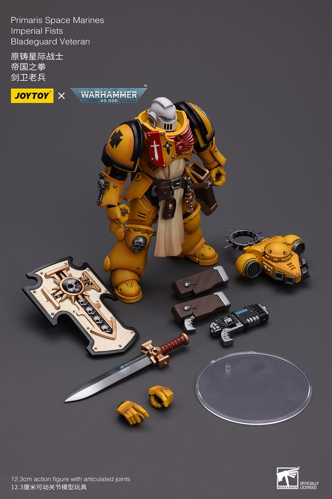 Joy Toy - JT2771 - Warhammer 40,000 - Primaris Space Marines - Imperial Fists Bladeguard Veteran (1/18 Scale) (Reissue) - Marvelous Toys