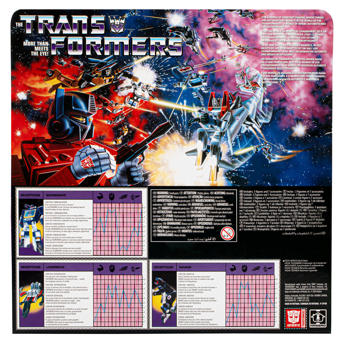 Hasbro - Transformers Retro Collection (40th Anniversary) - Soundwave, Laserbeak & Ravage - Marvelous Toys
