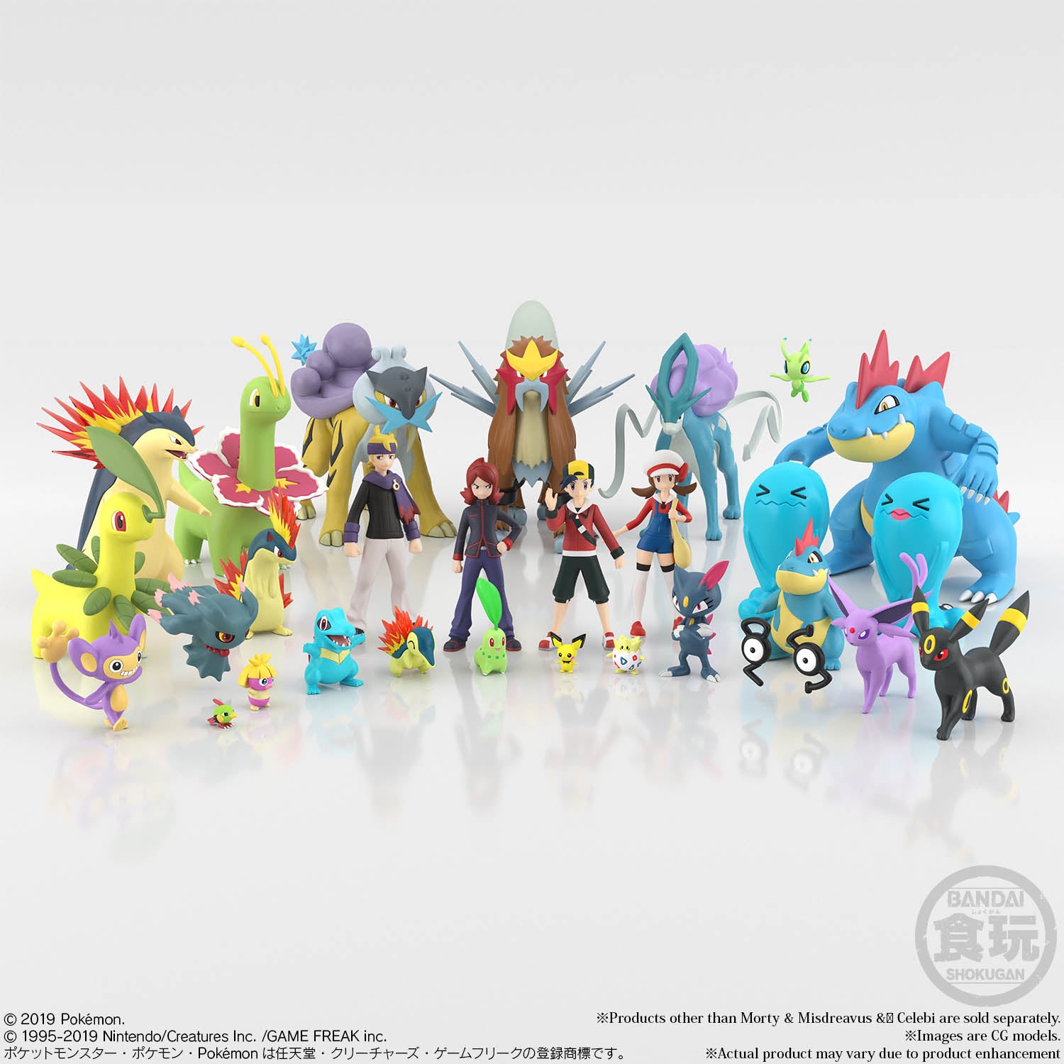 Bandai - Shokugan - Pokemon Scale World Johto Region - Morty &amp; Misdreavus &amp; Celebi - Marvelous Toys