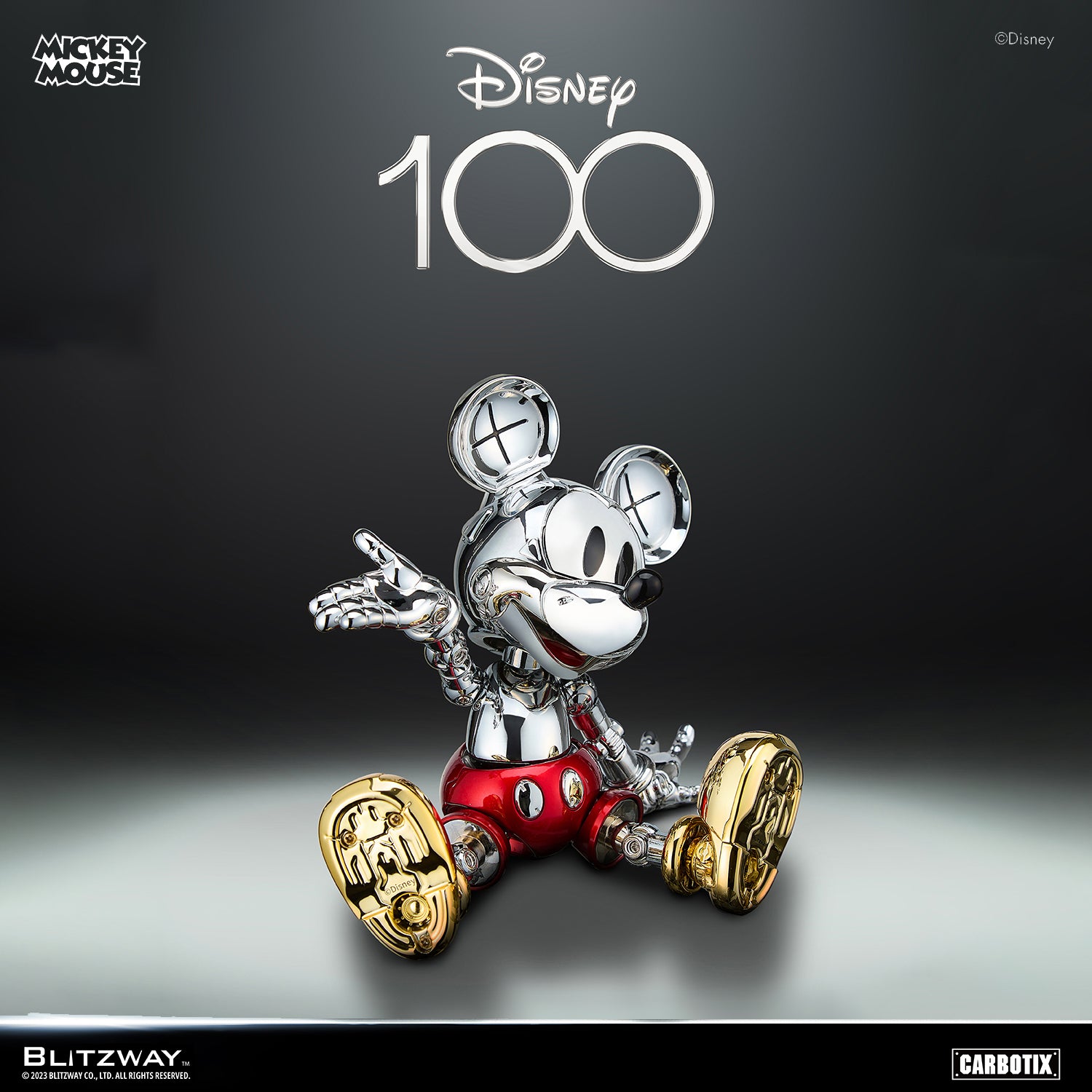 Blitzway - Carbotix Series - Disney D100 Mickey Mouse (Chrome Ver.) (Limited Edition) - Marvelous Toys