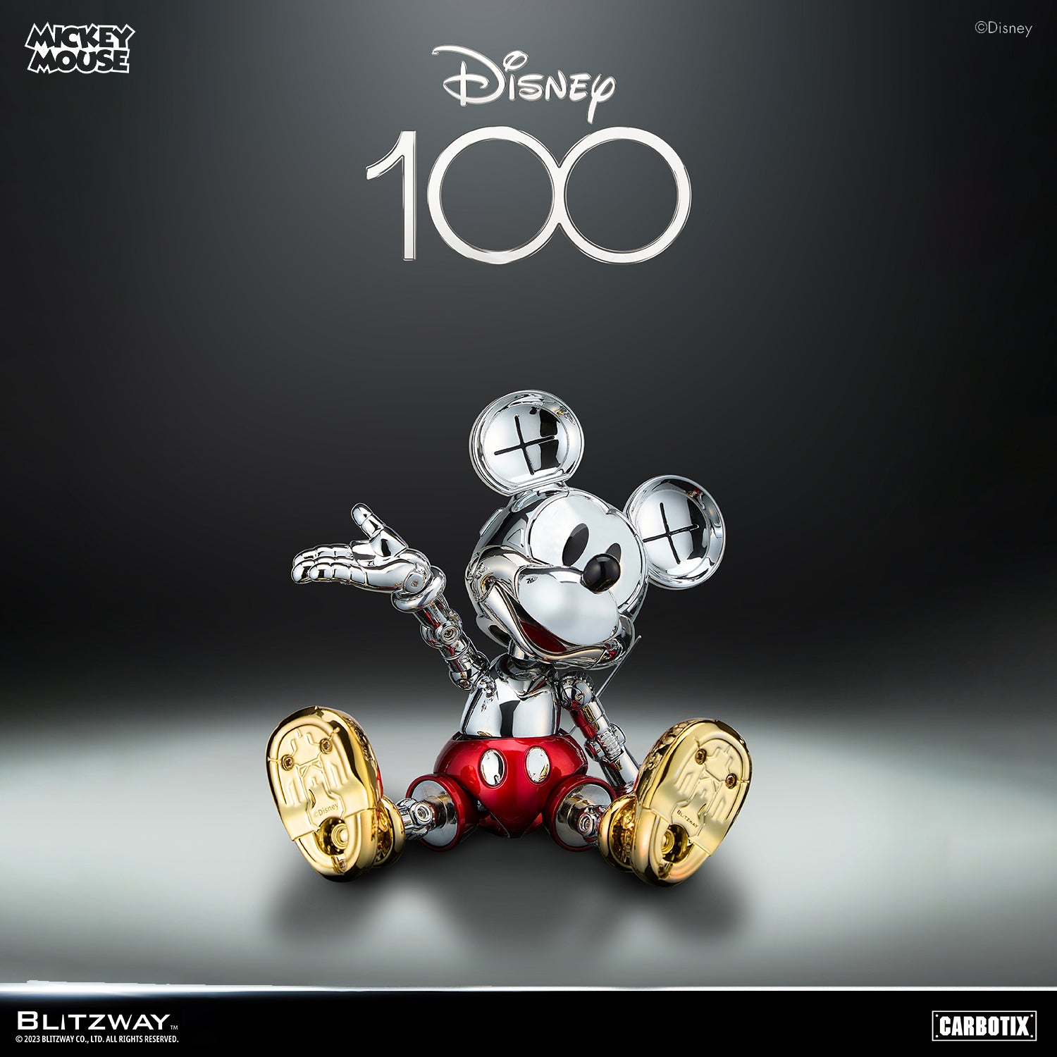 Blitzway - Carbotix Series - Disney D100 Mickey Mouse (Chrome Ver.) (Limited Edition) - Marvelous Toys