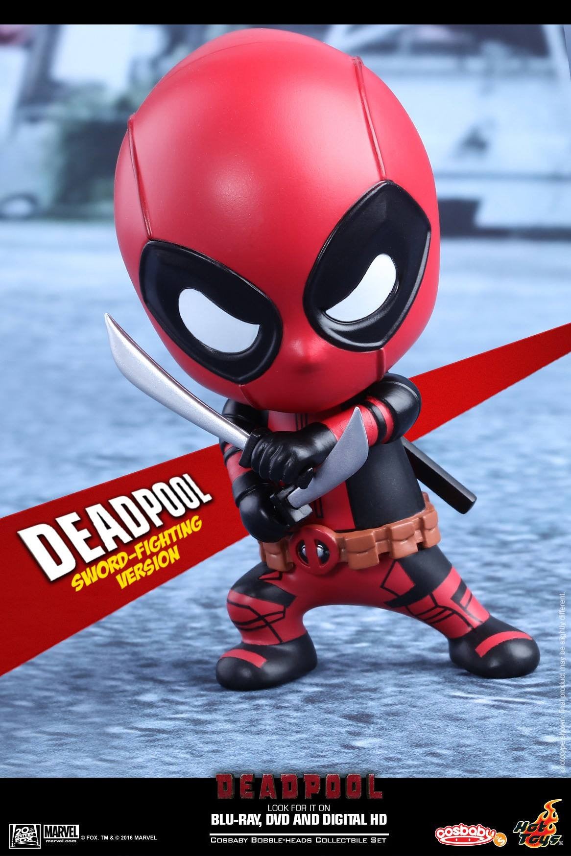 Hot Toys - COSB220 - Deadpool (Sword-Fighting Version) Cosbaby Bobble-Head - Marvelous Toys