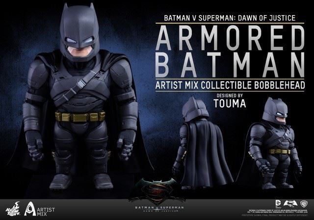 Hot Toys - AMC020 - Batman v Superman: Dawn of Justice - Armored Batman Artist Mix Collectible Bobble-Head Designed by TOUMA - Marvelous Toys