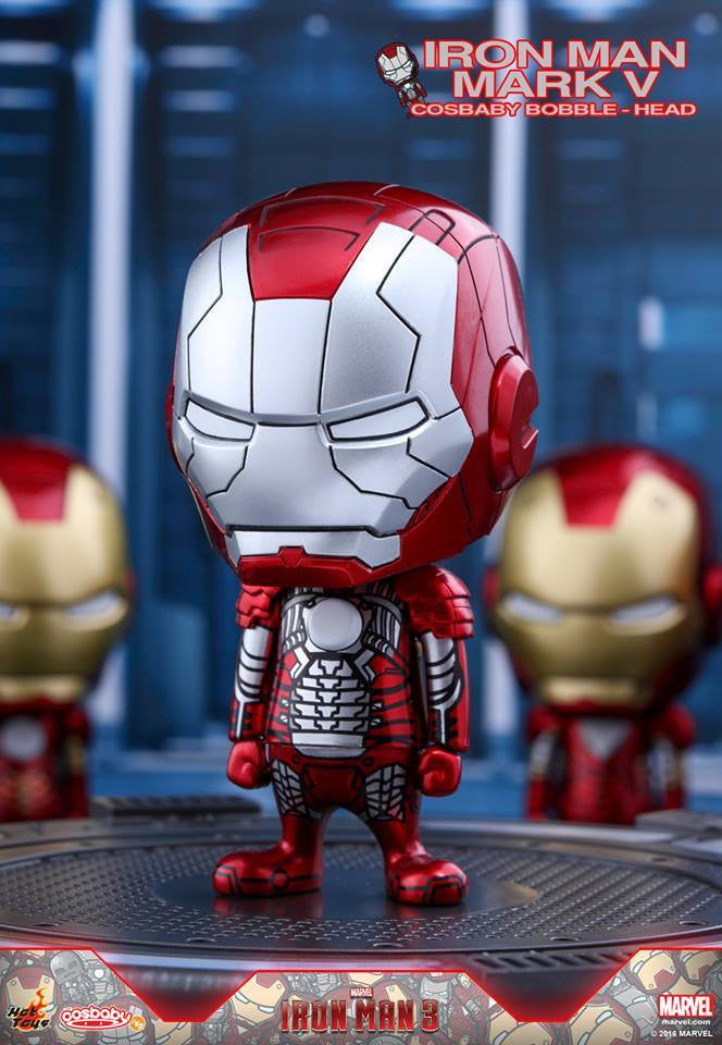 Hot Toys - COSB261-267 - Iron Man 3 - Iron Man Mark I-VII Cosbaby Bobble-Head Series Collectible Set - Marvelous Toys