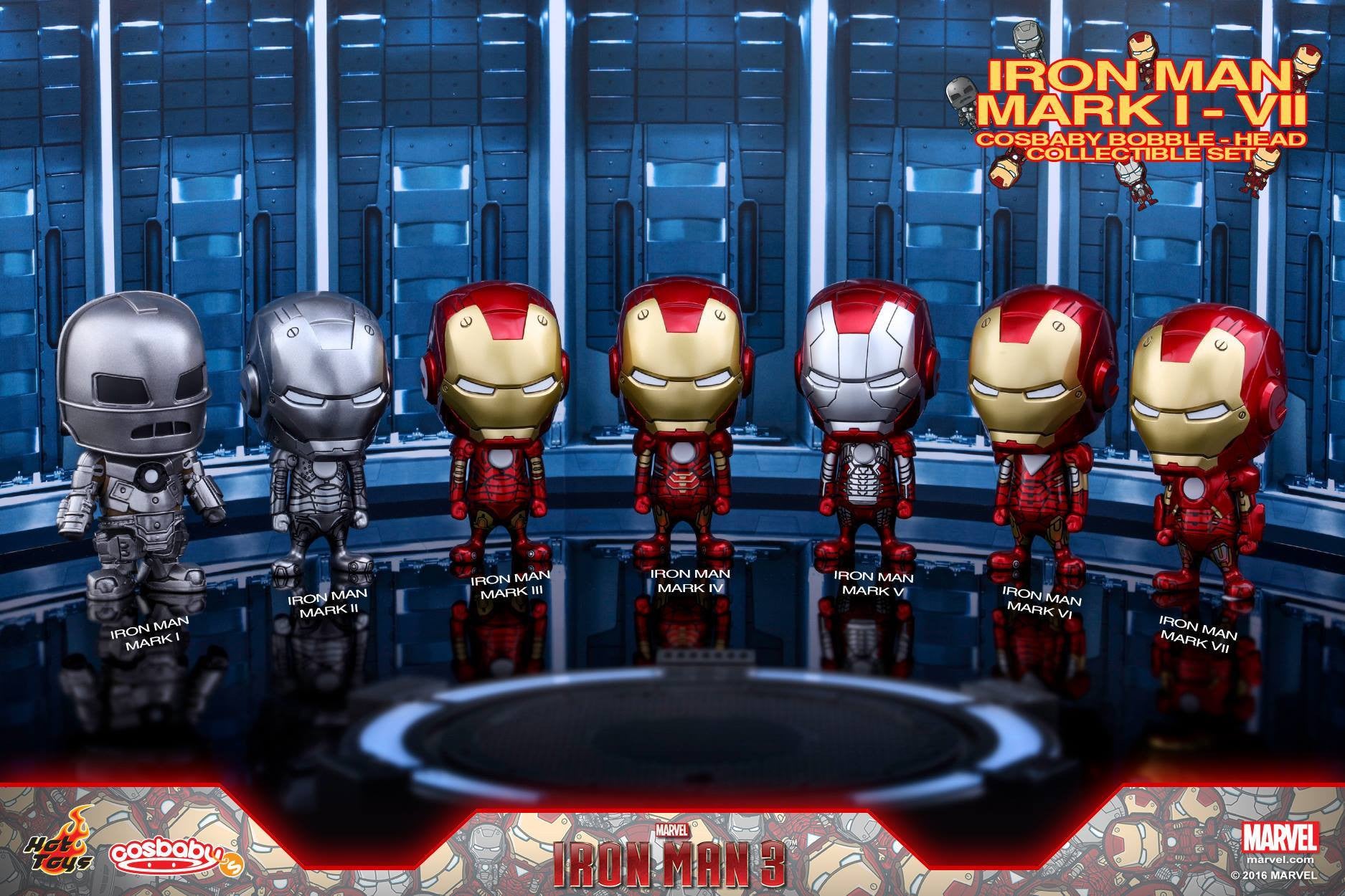 Hot Toys – COSB261 – Iron Man 3 - Iron Man Mark I Cosbaby Bobble-Head - Marvelous Toys