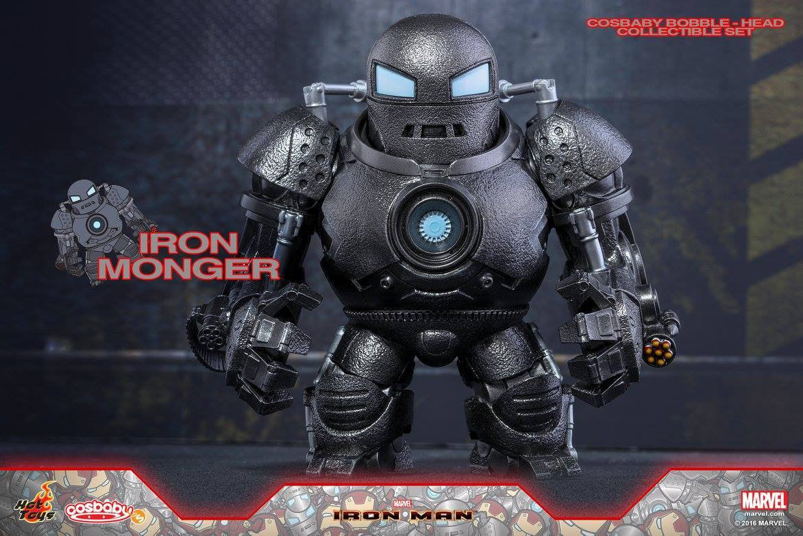 Hot Toys – COSB269 – Iron Man - Iron Man Mark III (Battle Damaged Version) &amp; Iron Monger Cosbaby Bobble-Head Collectible Set - Marvelous Toys