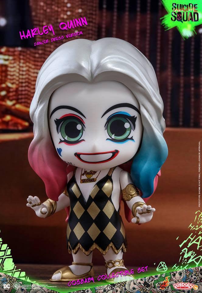 Hot Toys – COSB320 – Suicide Squad – The Joker (Light Gold Suit Version) &amp; Harley Quinn (Dancer Dress Version) Cosbaby Collectible Set - Marvelous Toys