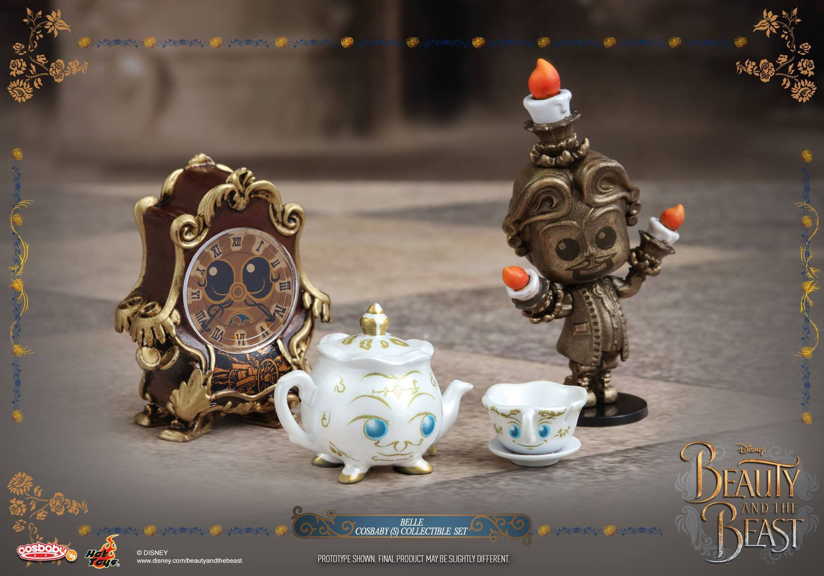 Hot Toys - COSB353 - Beauty and the Beast - Belle Cosbaby Set (includes Lumière, Cogsworth, Mrs. Potts &amp; Chip) - Marvelous Toys