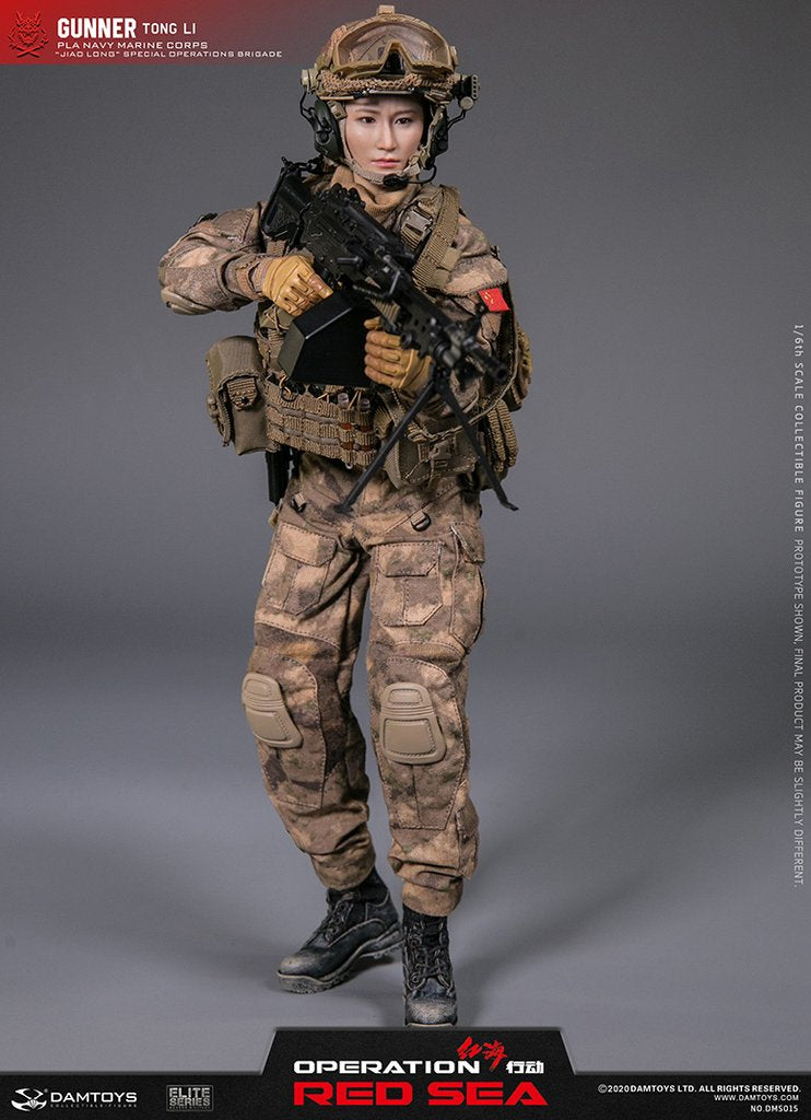 DamToys - Operation Red Sea - Jiaolong Special Operations Brigade - PLA Navy Marine Corps - Gunner "Tong Li" (1/6 Scale) - Marvelous Toys