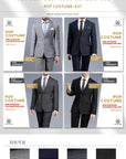 Pop Toys - POP-X37-A - Men's High-end Suit Set A (Light Gray Stripe) (1/6 Scale) - Marvelous Toys