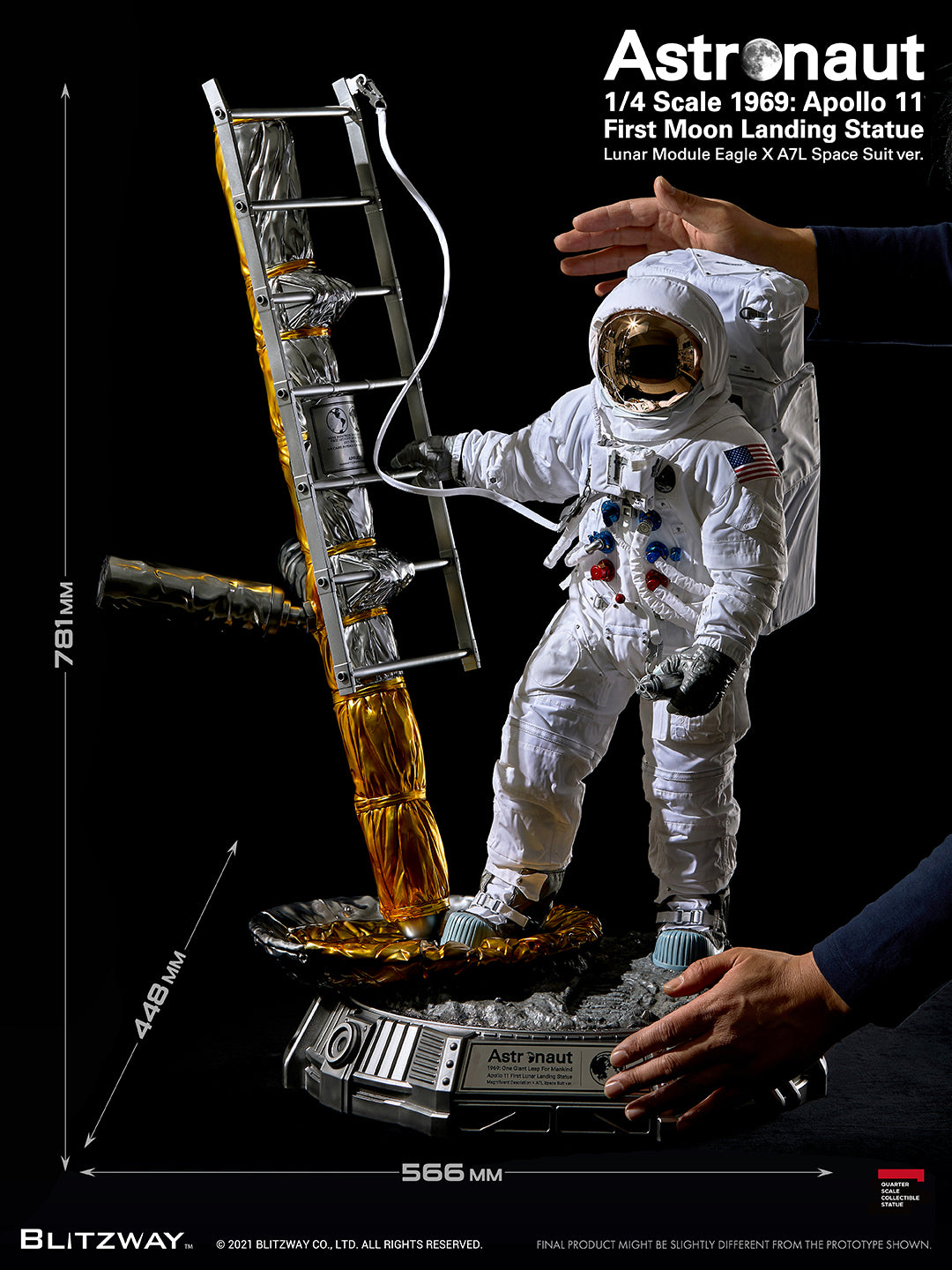 Blitzway - Superb Scale Statue (Hybrid Type) - 1969: Apollo 11 First Moon Landing - Astronaut Statue (LM-5 A7L Space Suit Ver.) (1/4 Scale) - Marvelous Toys