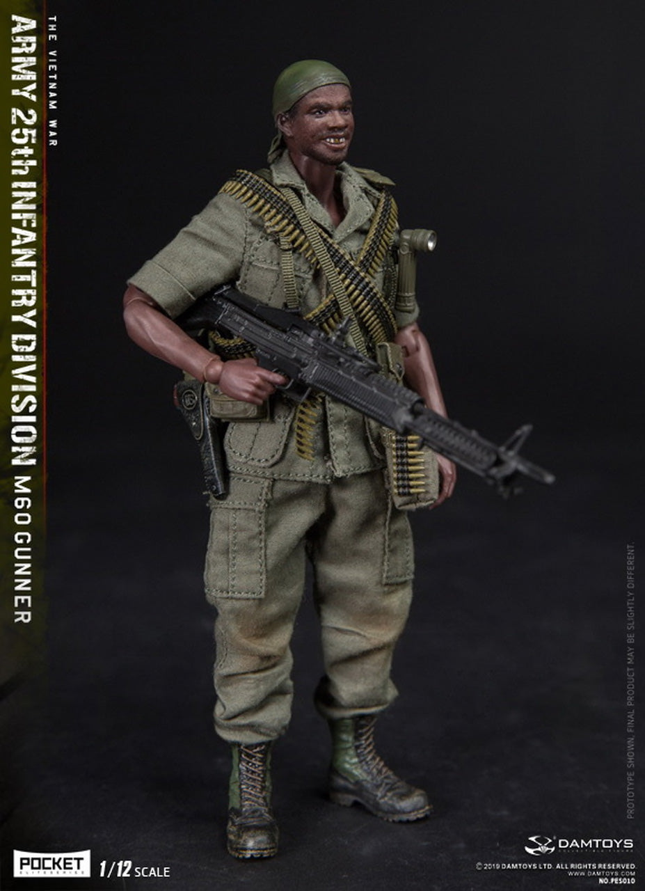 Dam Toys - Pocket Elite Series PES010 - Vietnam War - Army 25th Infantry Division - M60 Gunner (1/12 Scale) - Marvelous Toys