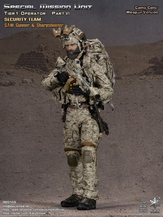 Easy &amp; Simple - Special Mission Unit - Tier-1 Operator Part VI - SAW Gunner &amp; Sharpshooter (Camouflage Color) - Marvelous Toys