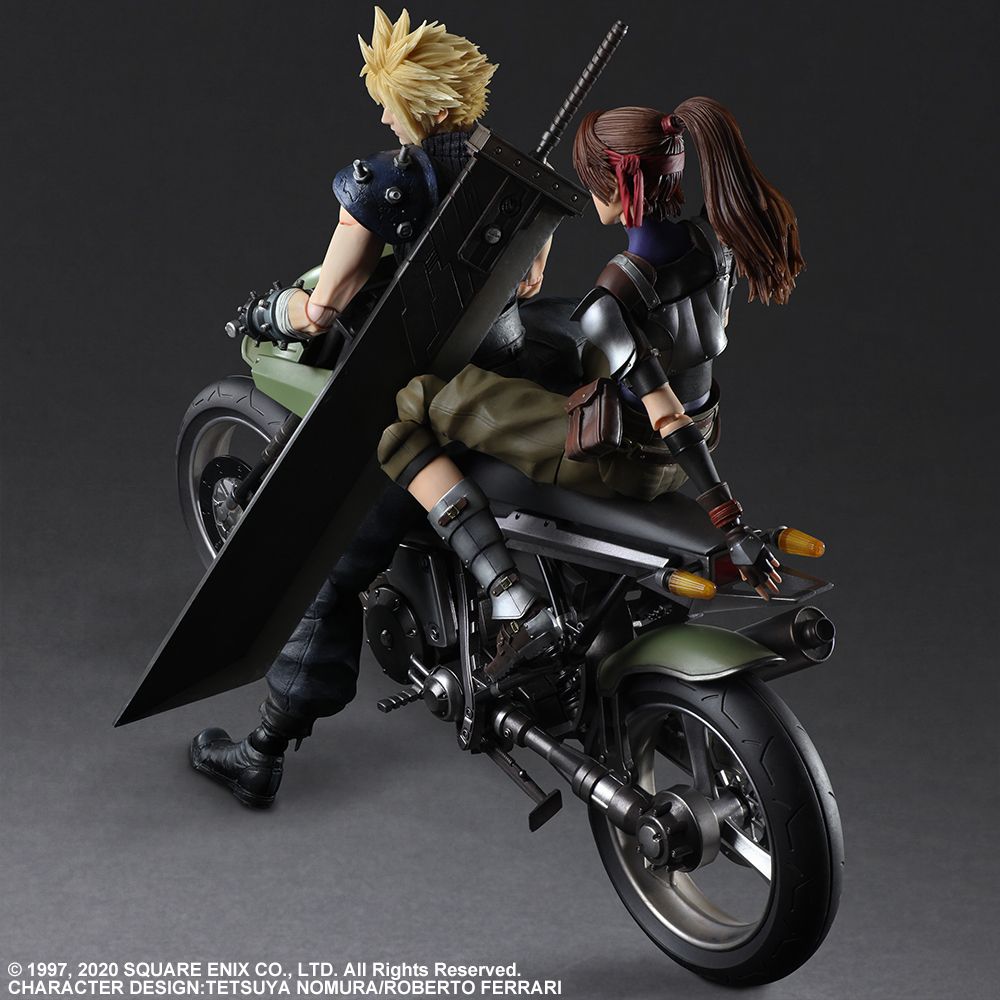 Square Enix - Play Arts Kai - Final Fantasy VII Remake - Jessie, Cloud & Motorcycle Set - Marvelous Toys