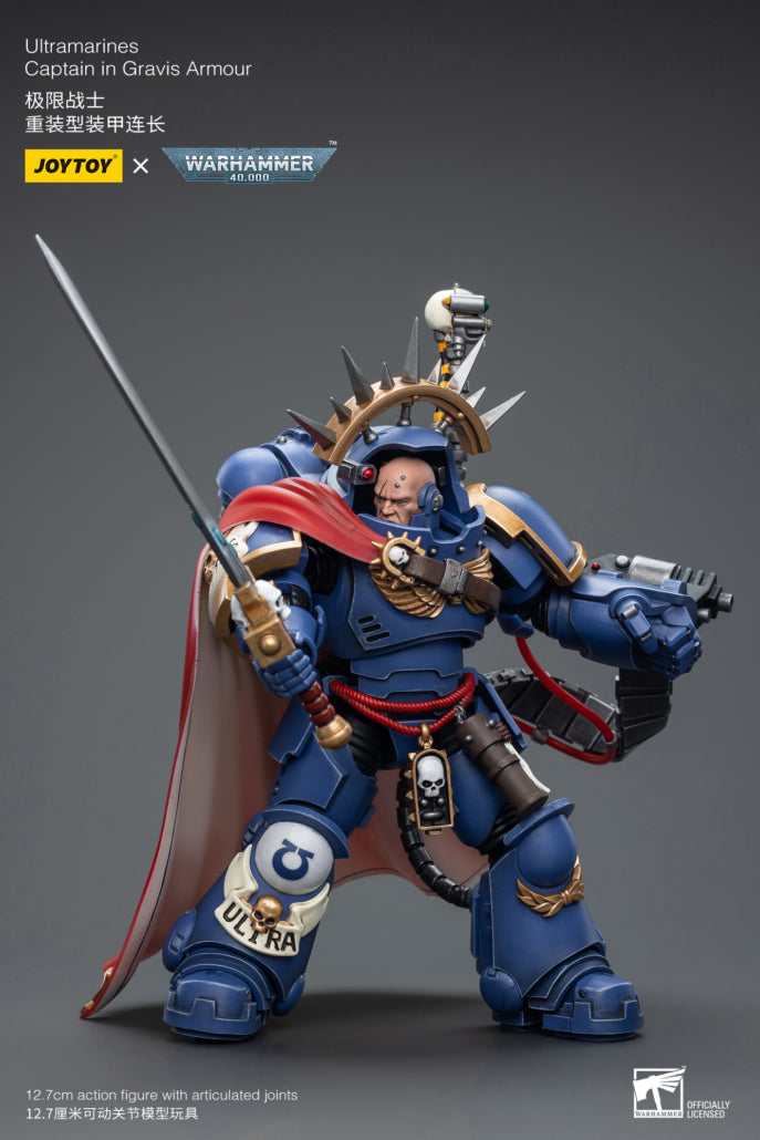 Joy Toy - JT7745 - Warhammer 40,000 - Ultramarines - Captain in Gravis Armour (1/18 Scale) - Marvelous Toys