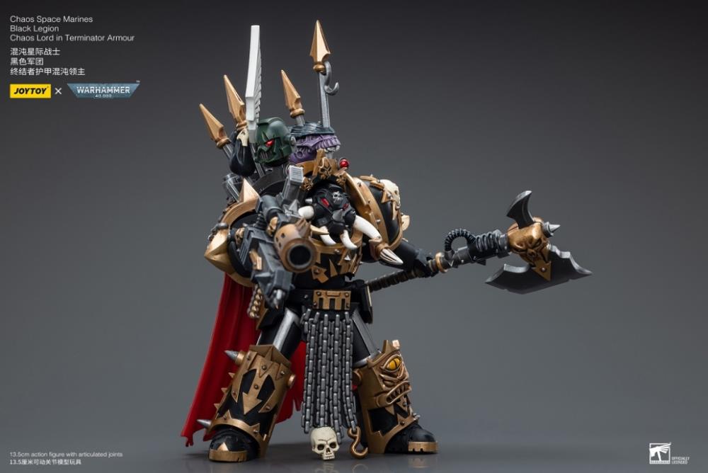 Joy Toy - JT6489 - Warhammer 40,000 - Chaos Space Marines: Black Legion Chaos Lord in Terminator Armor (1/18 Scale) - Marvelous Toys