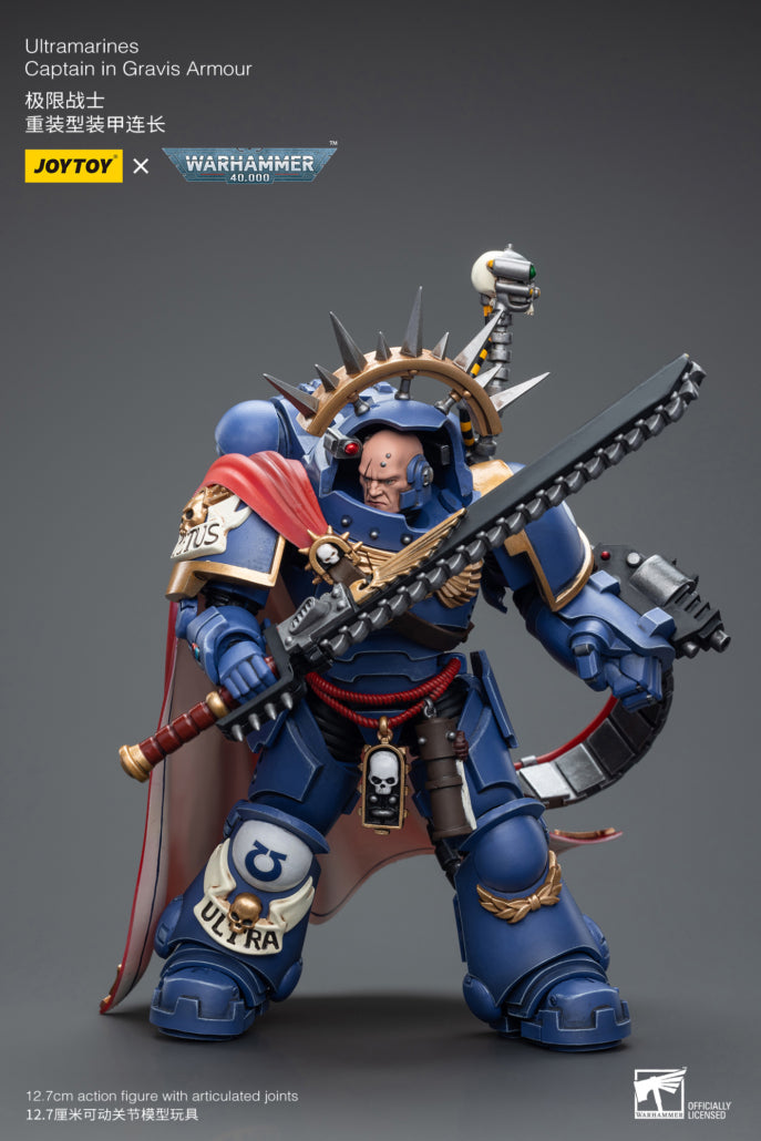 Joy Toy - JT7745 - Warhammer 40,000 - Ultramarines - Captain in Gravis Armour (1/18 Scale) - Marvelous Toys
