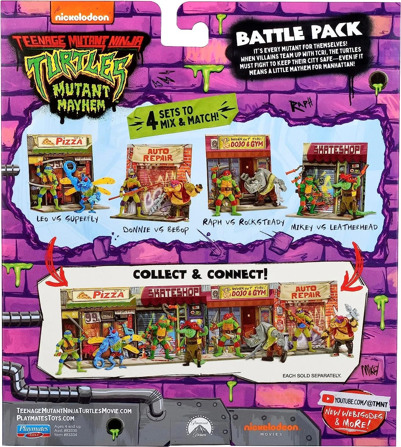 Playmates Toys - Teenage Mutant Ninja Turtles: Mutant Mayhem - Raph vs. Rocksteady Battle Pack