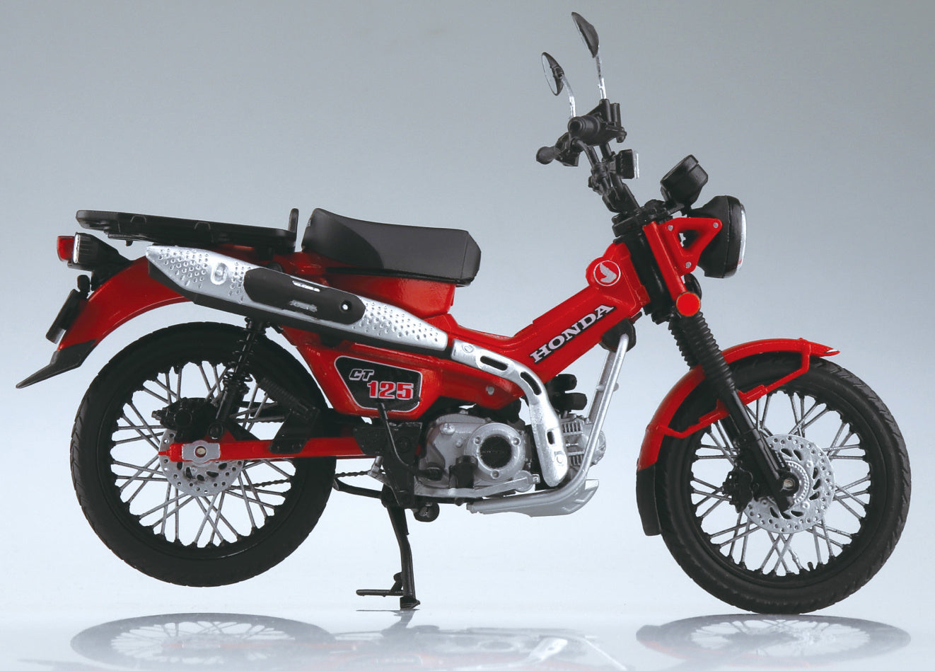 Aoshima - Diecast Motorcycle - Honda CT125 Hunter Cub (Glowing Red) Model Kit (1/12 Scale) - Marvelous Toys