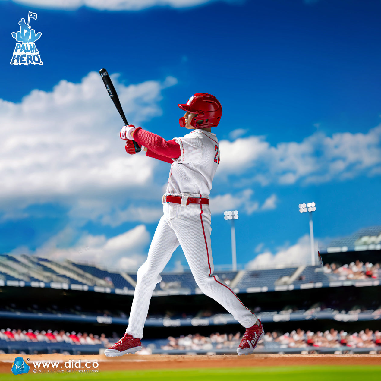 DiD - Palm Hero Simply Fun Series - The Baseballer (White Team) (1/12 Scale) - Marvelous Toys