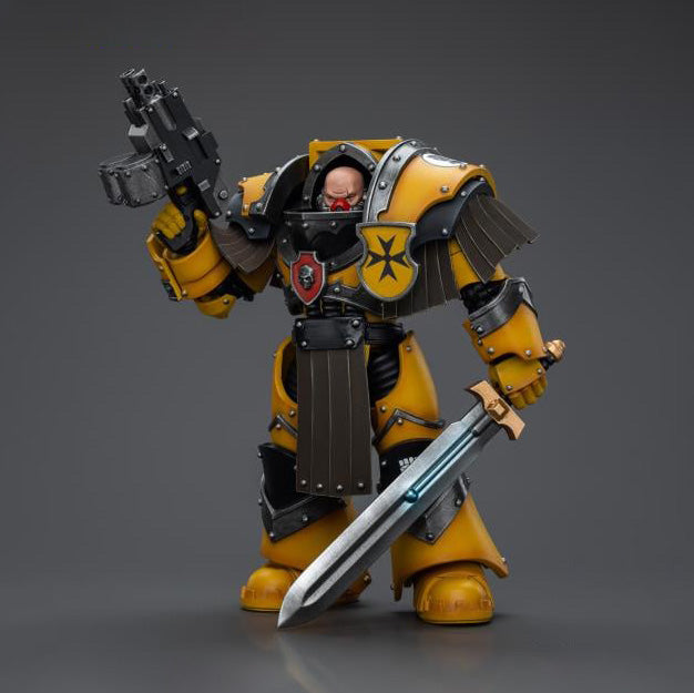 Joy Toy - JT9378 - Warhammer 40,000 - Imperial Fists - Legion Cataphractii Terminator Squad: Sergeant with Power Sword (1/18 Scale) - Marvelous Toys
