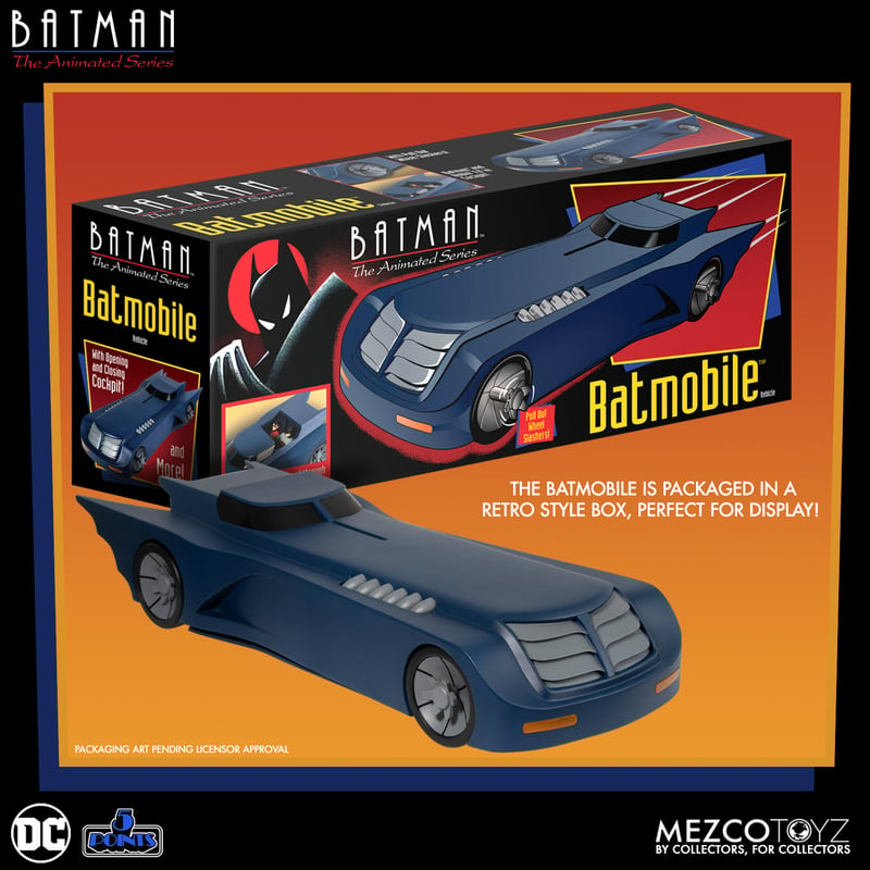 Mezco - 5 Points - Batman: The Animated Series - Batmobile (3.75&quot;) - Marvelous Toys