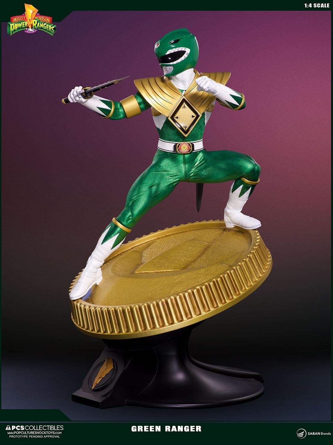 PCS Collectibles - Mighty Morphin&#39; Power Rangers - Green Ranger 1/4 Statue - Marvelous Toys