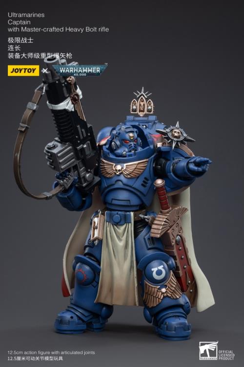 Joy Toy - JT3556 - Warhammer 40,000 - Ultramarines - Captain with Master-Crafted Heavy Bolt Rifle (1/18 Scale) - Marvelous Toys