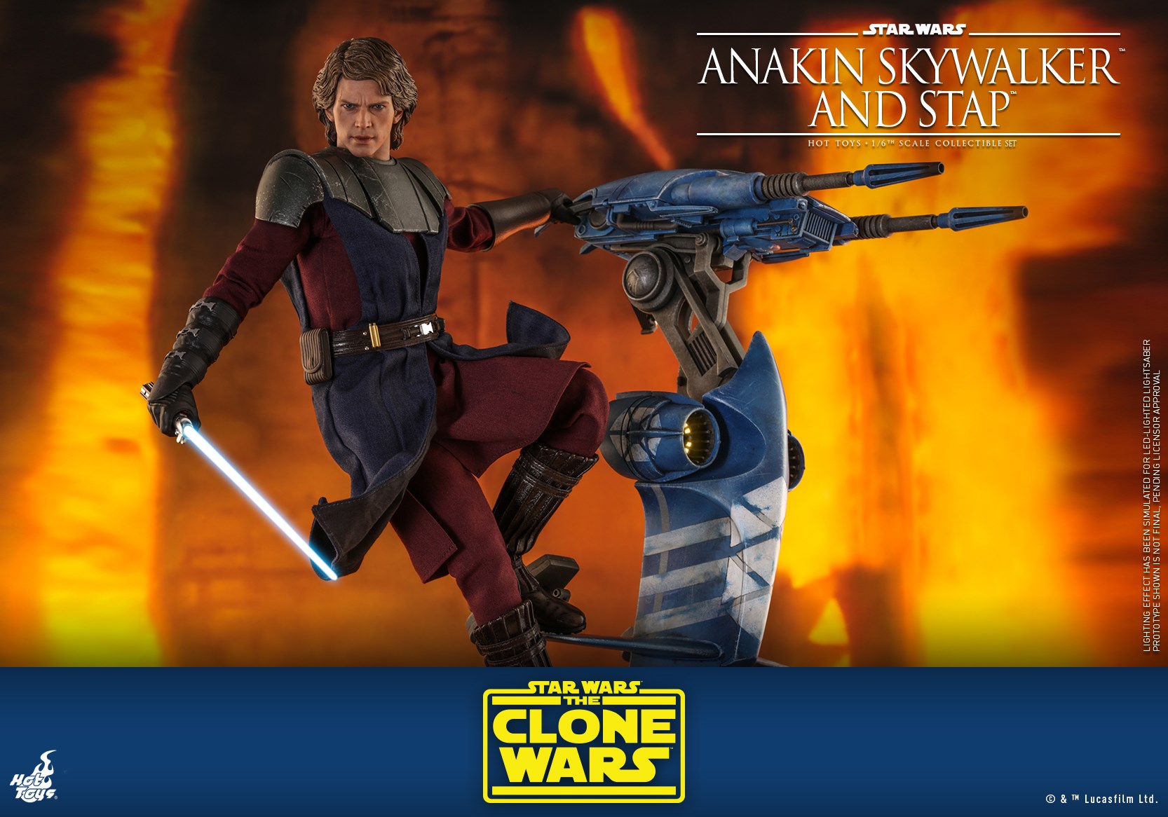 Hot Toys - TMS020 - Star Wars: The Clone Wars - Anakin Skywalker and STAP Set - Marvelous Toys