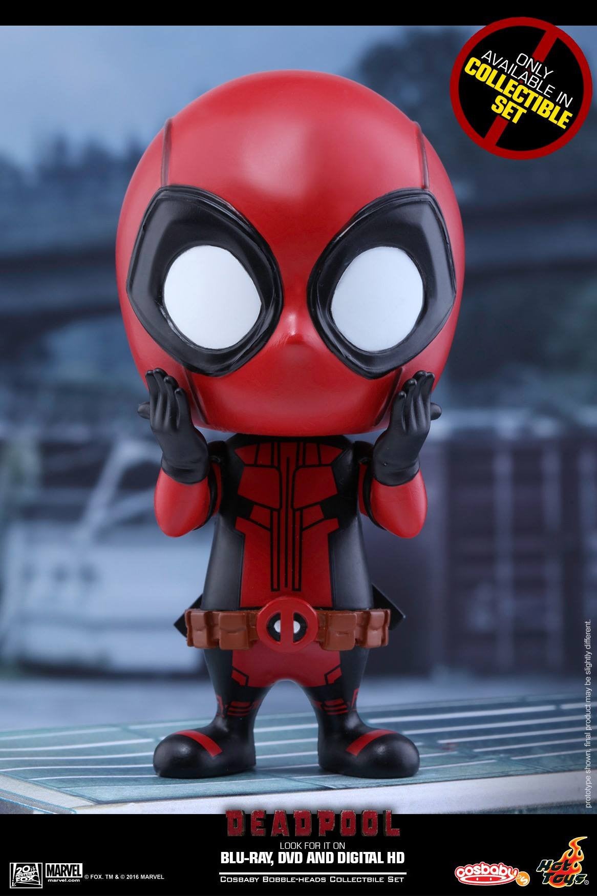 Hot Toys - COSB246 - Deadpool (Surprised, Fighting Pose, Heart Gesturing Versions) Cosbaby Bobble-Head Set - Marvelous Toys - 3
