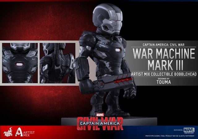Hot Toys - AMC024 - Captain America: Civil War - War Machine Mark III Artist Mix Collectible Bobble-Head Designed by TOUMA - Marvelous Toys
