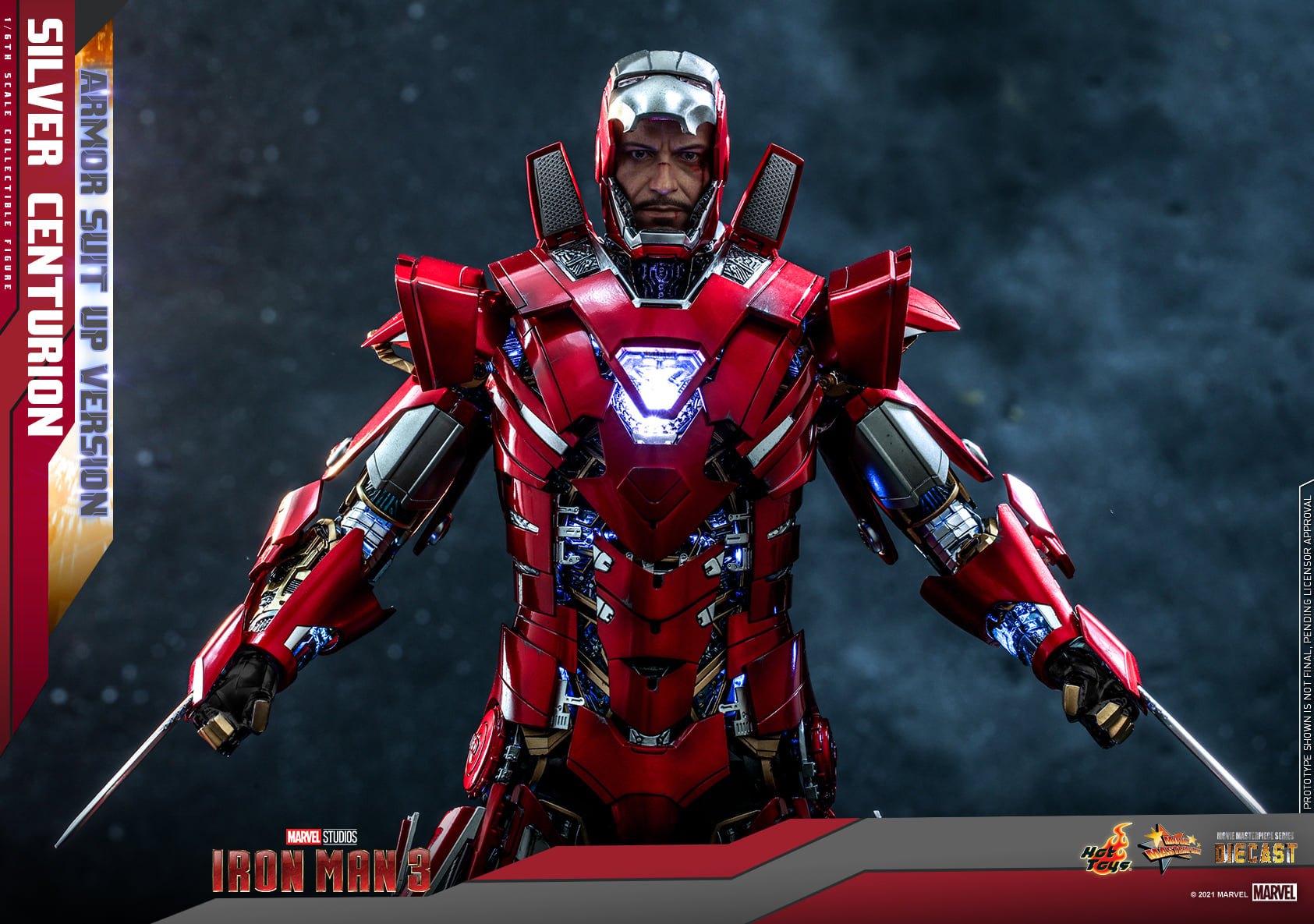 Hot Toys - MMS618D43 - Iron Man 3 - Mark XXXIII Silver Centurion (Armor Suit Up Ver.) - Marvelous Toys