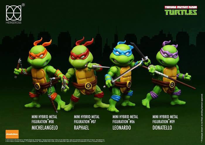 Herocross - Mini Hybrid Metal Figuration - Teenage Mutant Ninja Turtles (Set of 4) - Marvelous Toys