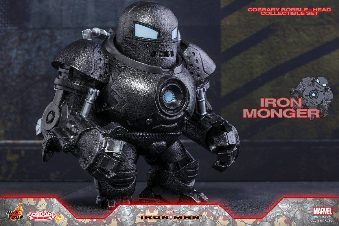 Hot Toys – COSB269 – Iron Man - Iron Man Mark III (Battle Damaged Version) & Iron Monger Cosbaby Bobble-Head Collectible Set - Marvelous Toys