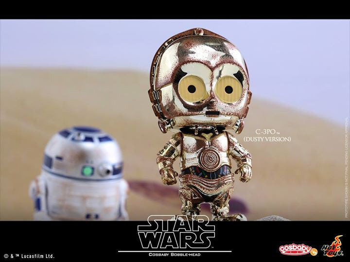 Hot Toys - COSB300 - Star Wars - C-3PO &amp; R2-D2 (Dusty Version) Cosbaby Bobble-Head Collectible Set - Marvelous Toys