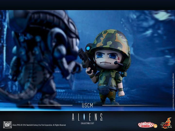 Hot Toys - COSB271 - Aliens - Alien Warrior &amp; USCM Cosbaby Set - Marvelous Toys