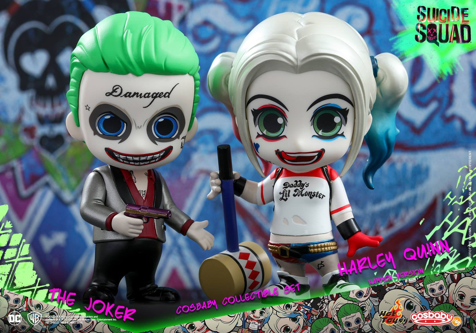 Hot Toys - COSB303 – Suicide Squad – The Joker & Harley Quinn (Hammer Version) Cosbaby Collectible Set - Marvelous Toys