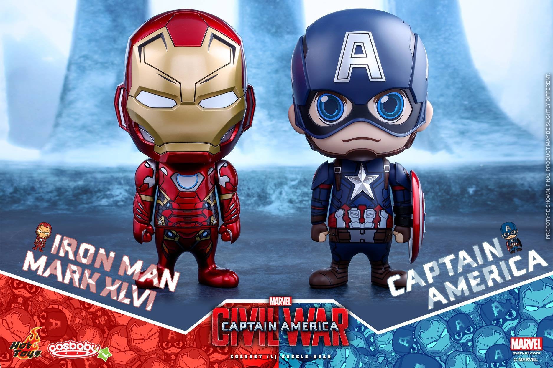 Hot Toys - COSB324 - Captain America: Civil War - Iron Man Mark XLVI Cosbaby (L) Bobble-Head - Marvelous Toys
