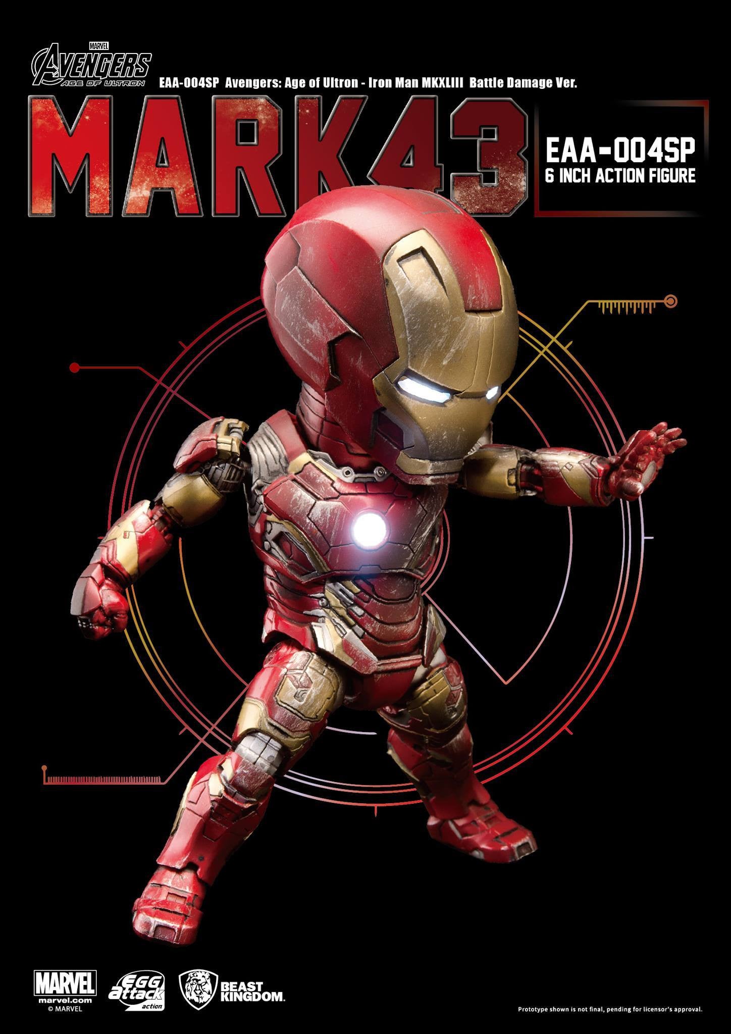 Egg Attack Action - EAA-004SP - Avengers: Age of Ultron - Iron Man Mark 43 (XLIII) (Battle Damage Edition) - Marvelous Toys - 1