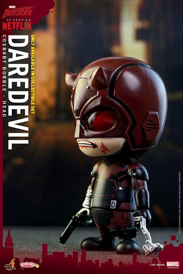 Hot Toys - COSB351 - Marvel&#39;s Daredevil - Daredevil, Punisher, and Elektra Cosbaby Bobble-Head (Collectible Set of 3) - Marvelous Toys