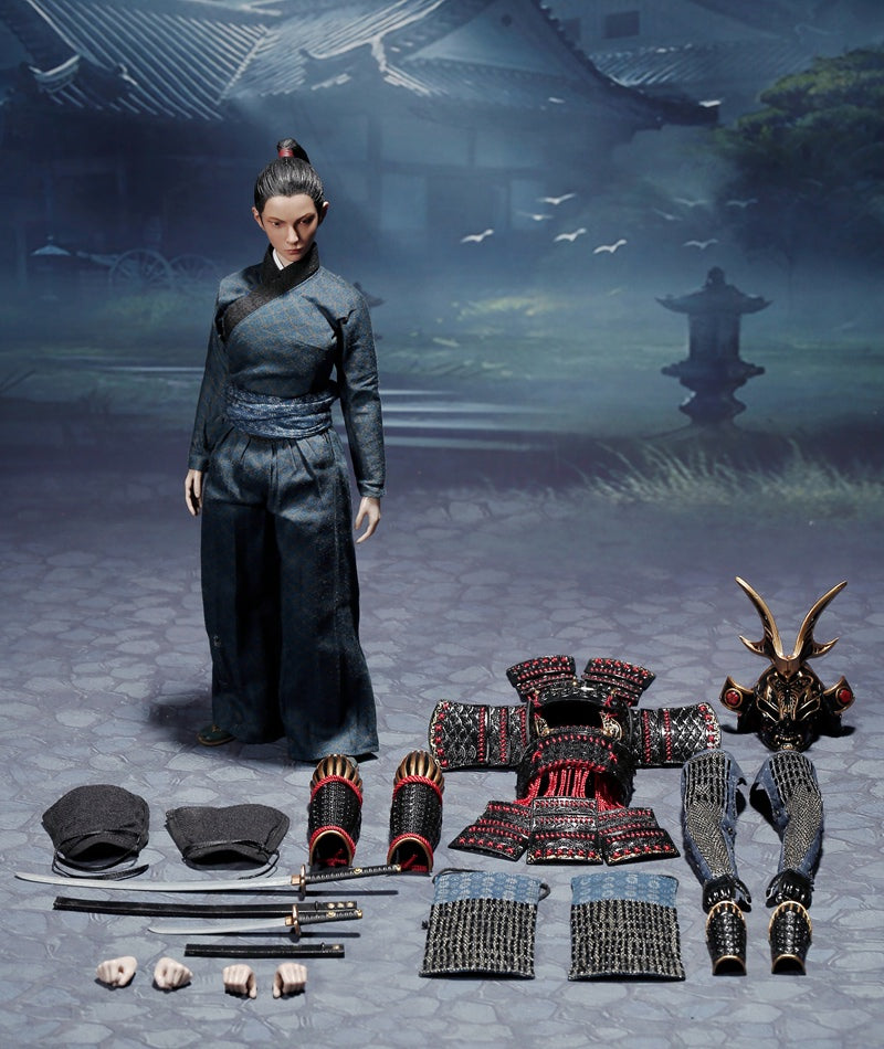 Pop Toys - Warrior Women Series - Butterfly Helmet Female Warrior (Black Armor) - Marvelous Toys