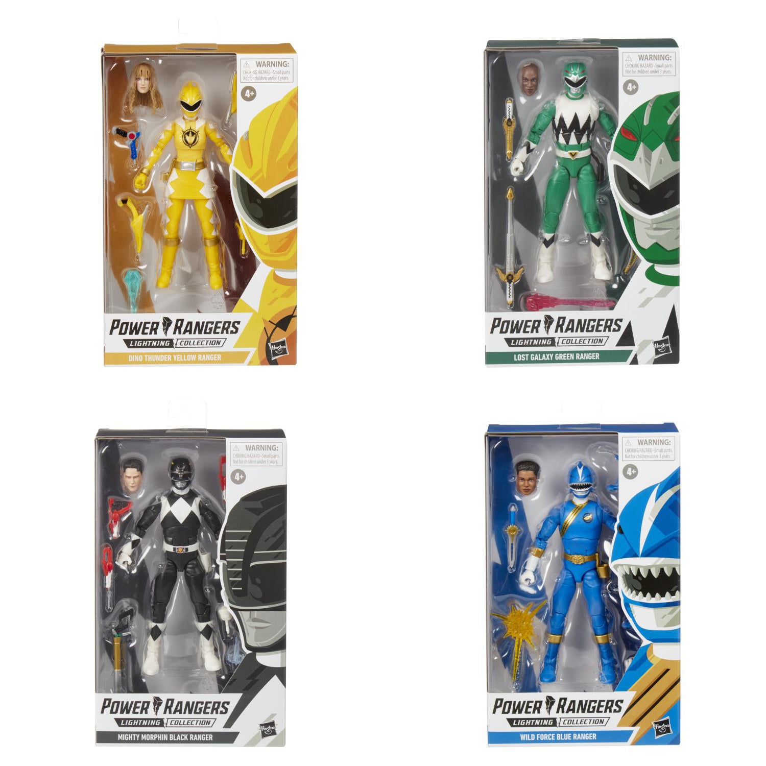Hasbro - Power Rangers Lightning Collection - Wave 12 - Set of 4 (DT Yellow, LG Green, MM Black, WF Blue) - Marvelous Toys