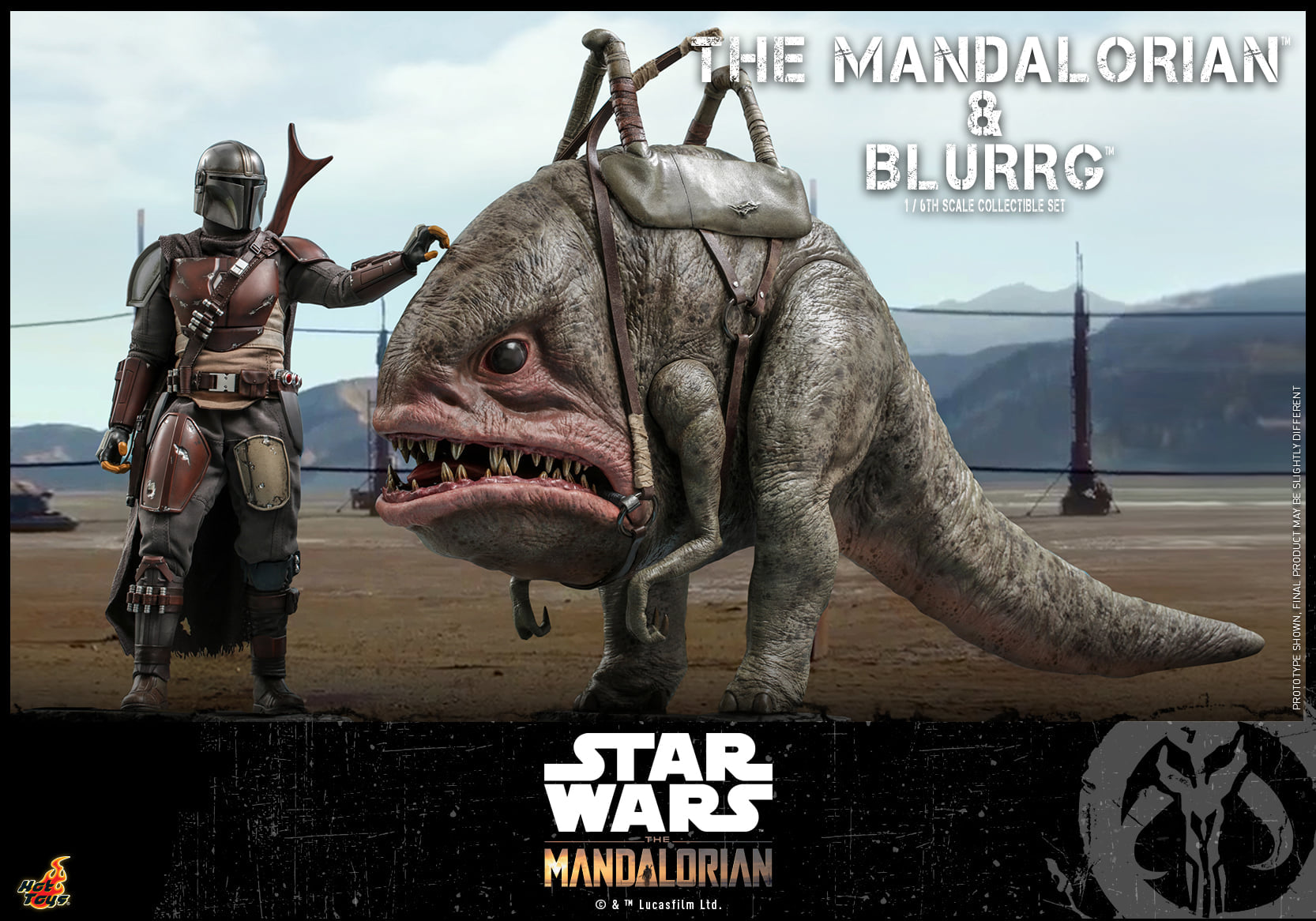 Hot Toys - TMS046 - Star Wars: The Mandalorian - The Mandalorian &amp; Blurrg - Marvelous Toys