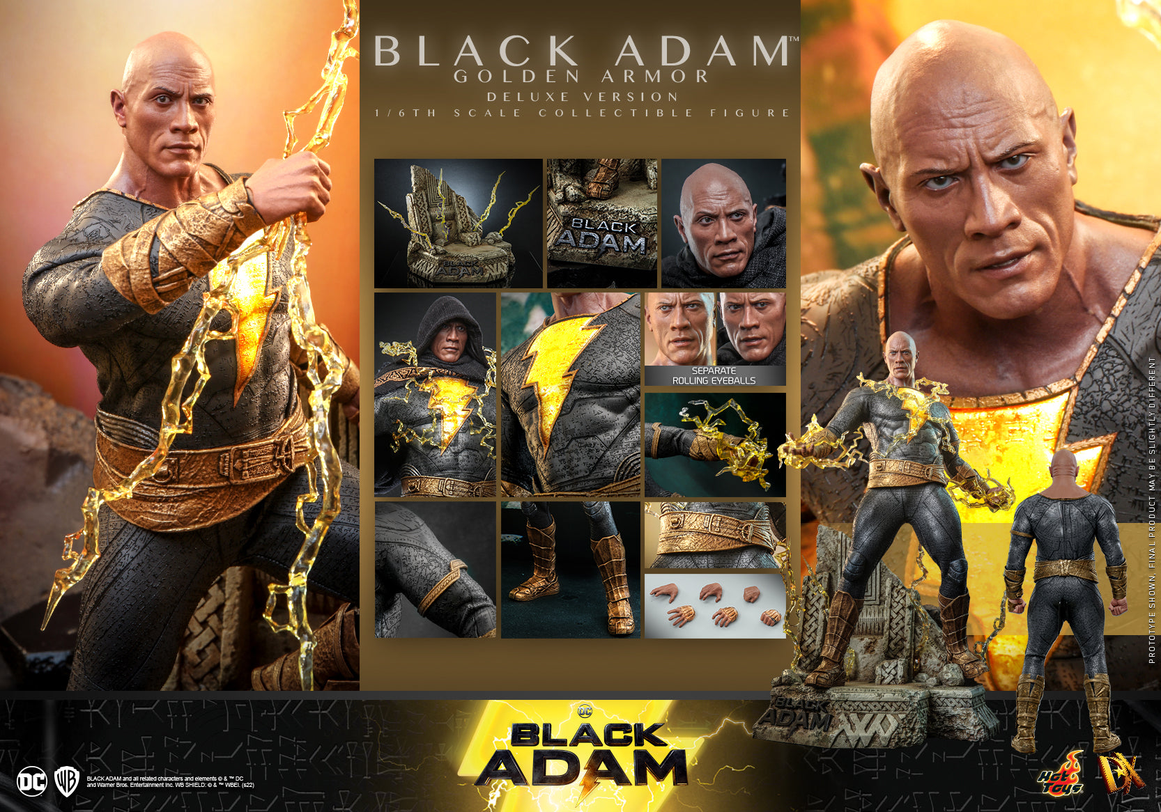 Hot Toys - DX31 - Black Adam - Black Adam (Golden Armor) (Deluxe Ver.) - Marvelous Toys