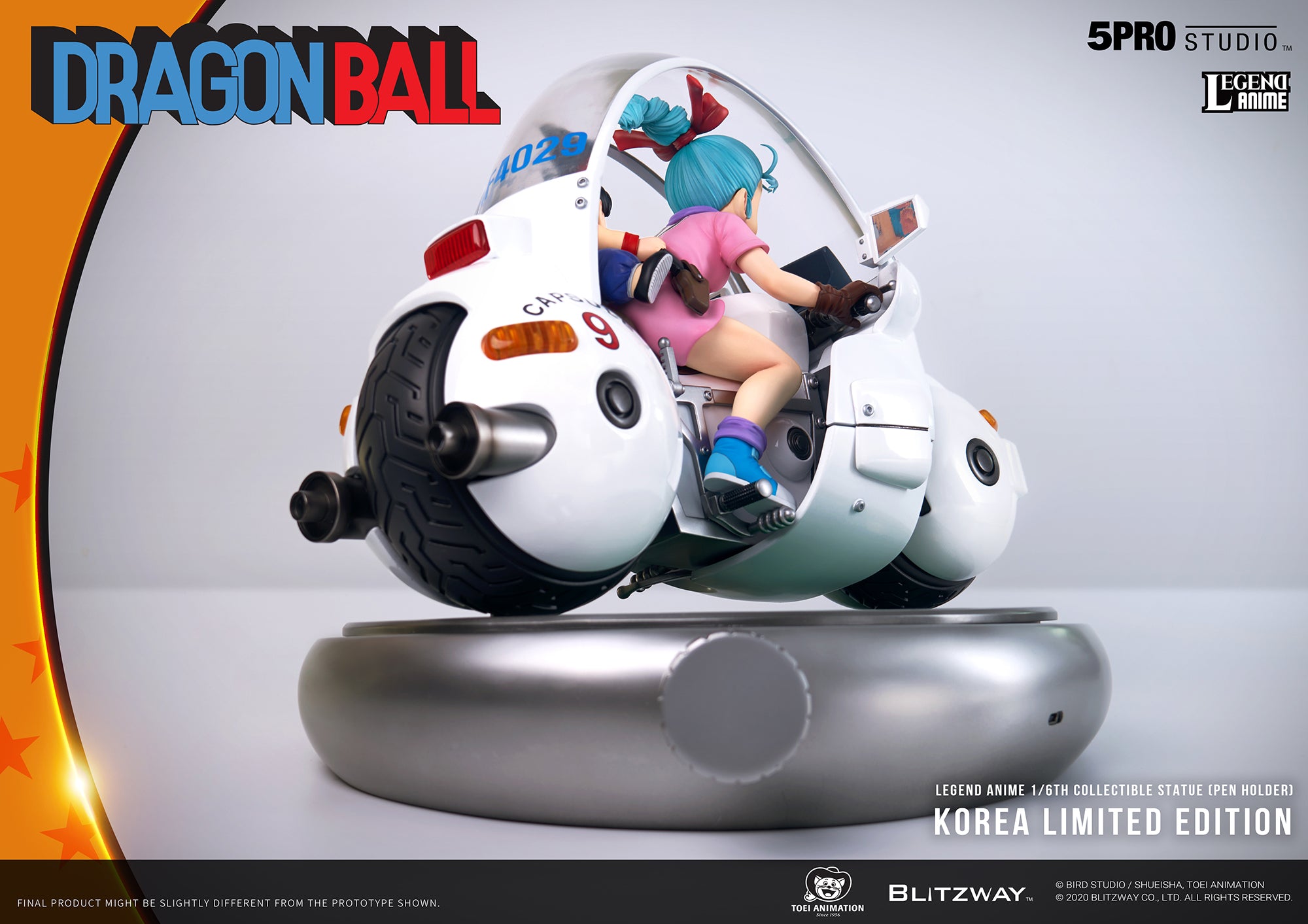 Blitzway x 5PRO Studio - Dragon Ball - Bulma&#39;s HoiPoi Capsule No. 9 Bike (1/6 Scale) - Marvelous Toys