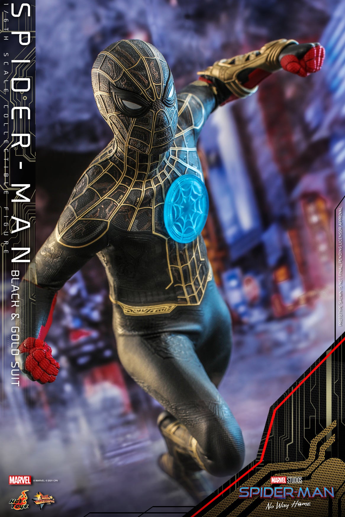 Hot Toys - MMS604 - Spider-Man: No Way Home - Spider-Man (Black &amp; Gold Suit) - Marvelous Toys