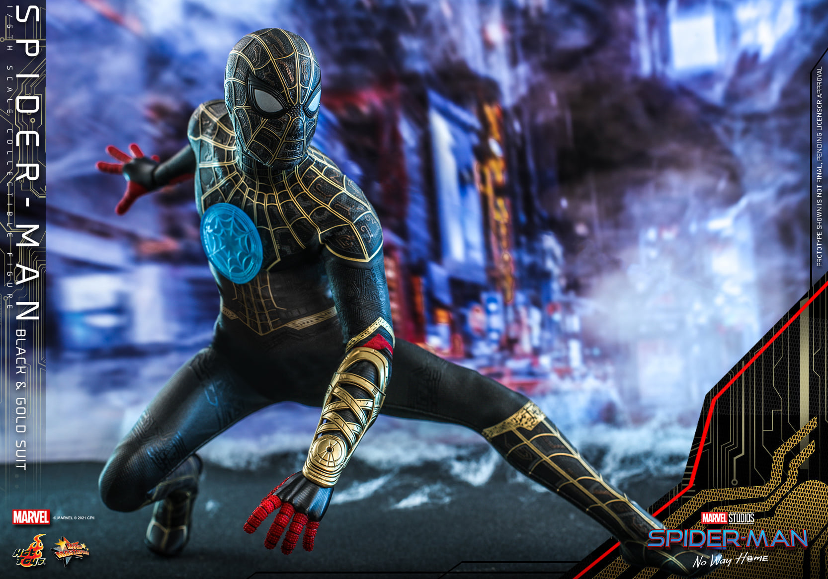 Hot Toys - MMS604 - Spider-Man: No Way Home - Spider-Man (Black &amp; Gold Suit) - Marvelous Toys